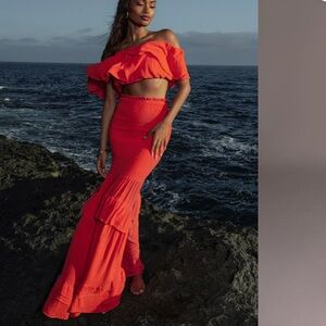 Jlux CORAL SIENNA RUFFLED SKIRT SET